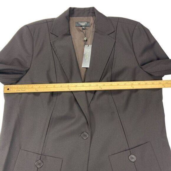 Talbots Wool Blazer Women 16W Brown Single Breasted Career Business Casual New - Picture 10 of 16